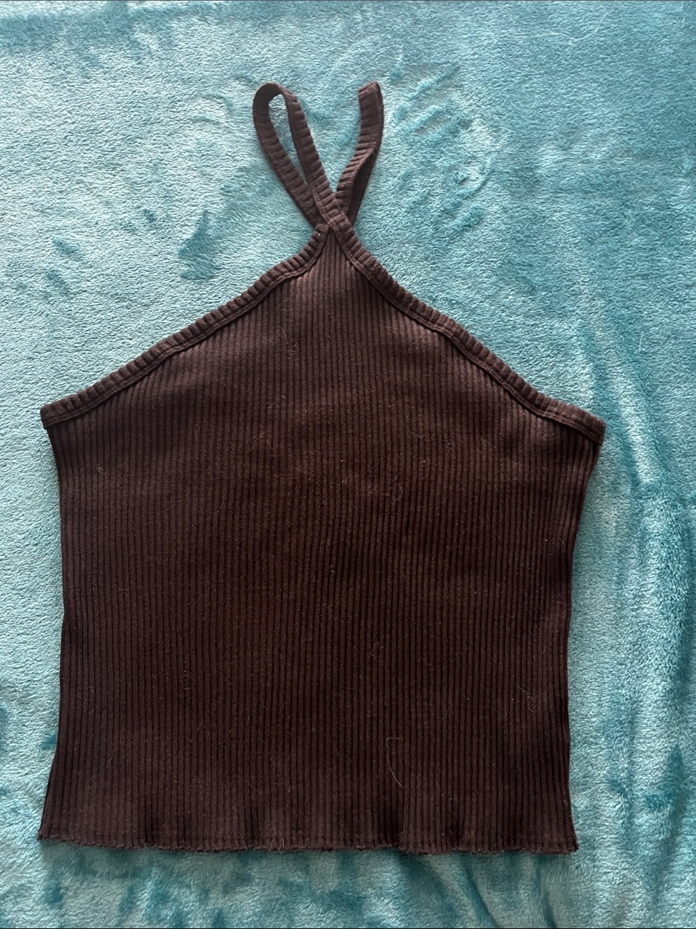 T.La Black Ribbed Halter Camisole